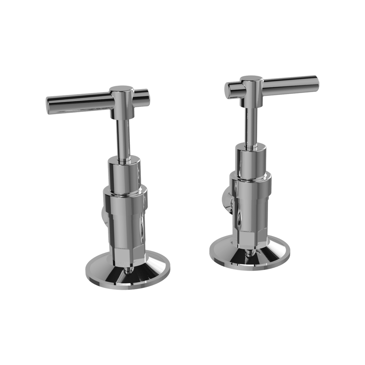 EZYFIX Chrome Modern Lever Retrofit 3/4 Turn Washing Machine Taps, Chrome on Brass, Universal Fit