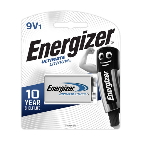 Energizer Ultimate Lithium 9V Battery Single Lightweight Long Life