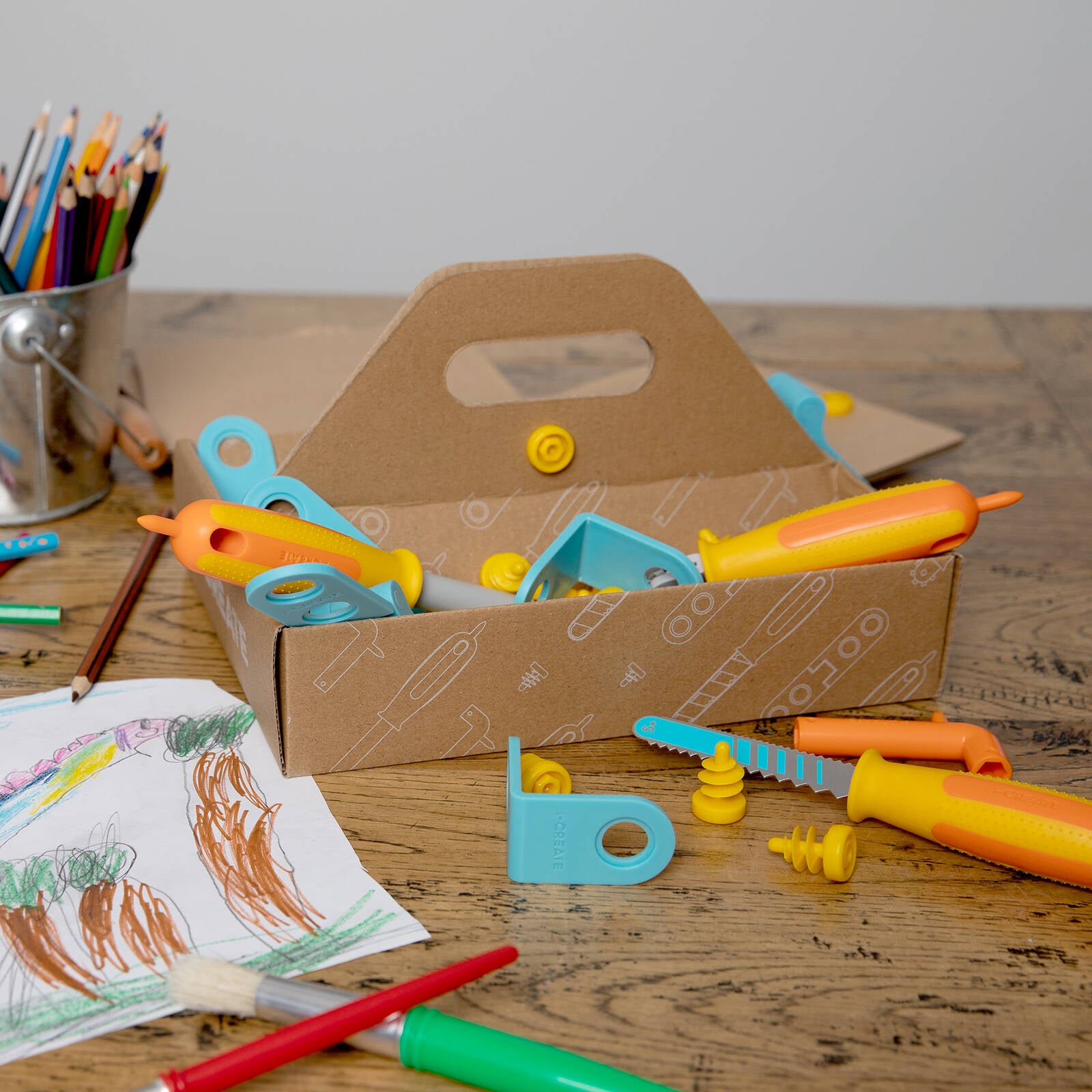 I-Create Brainstormer Kit, 60 Piece Cardboard Construction Set
