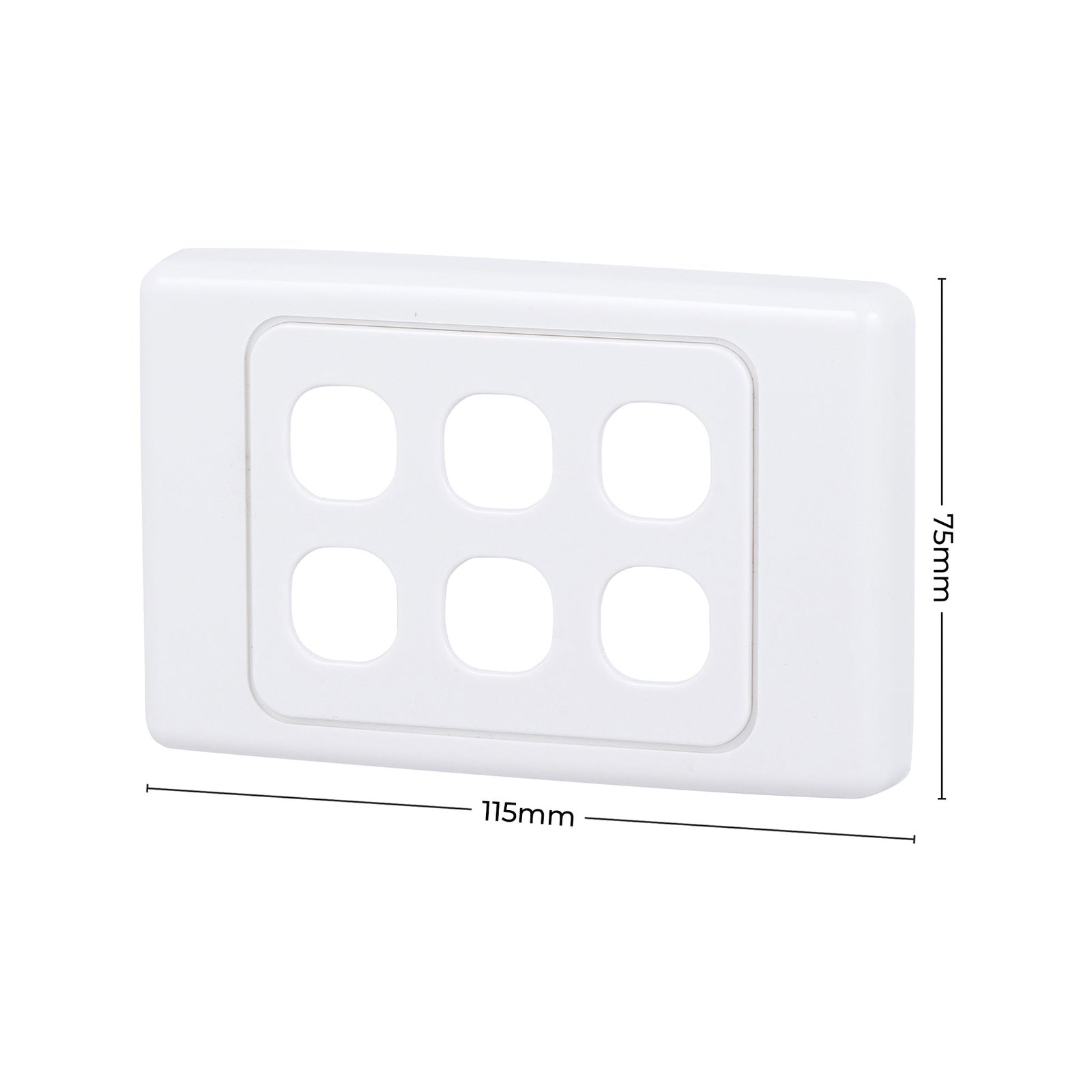 DETA 6 Aperture Grid Plate, White Plastic, 75mm x 115mm, Indoor
