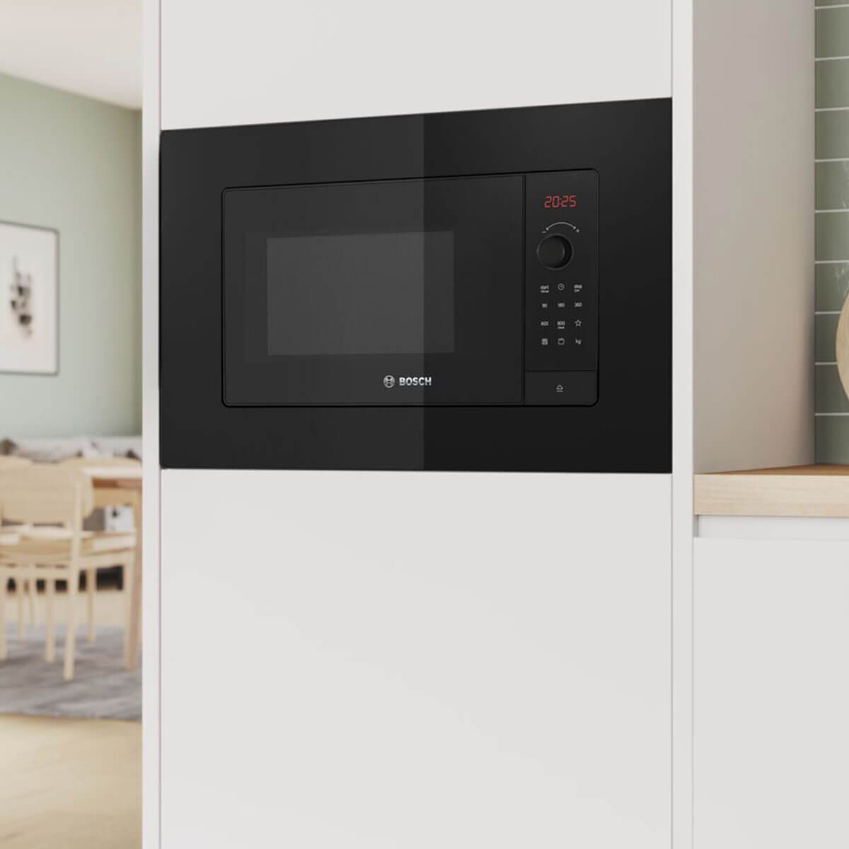 Bosch Series 2 25L Built-In Microwave Oven 800W - Black - Side-Opening Door - AutoPilot 8 - BEL653MB4A