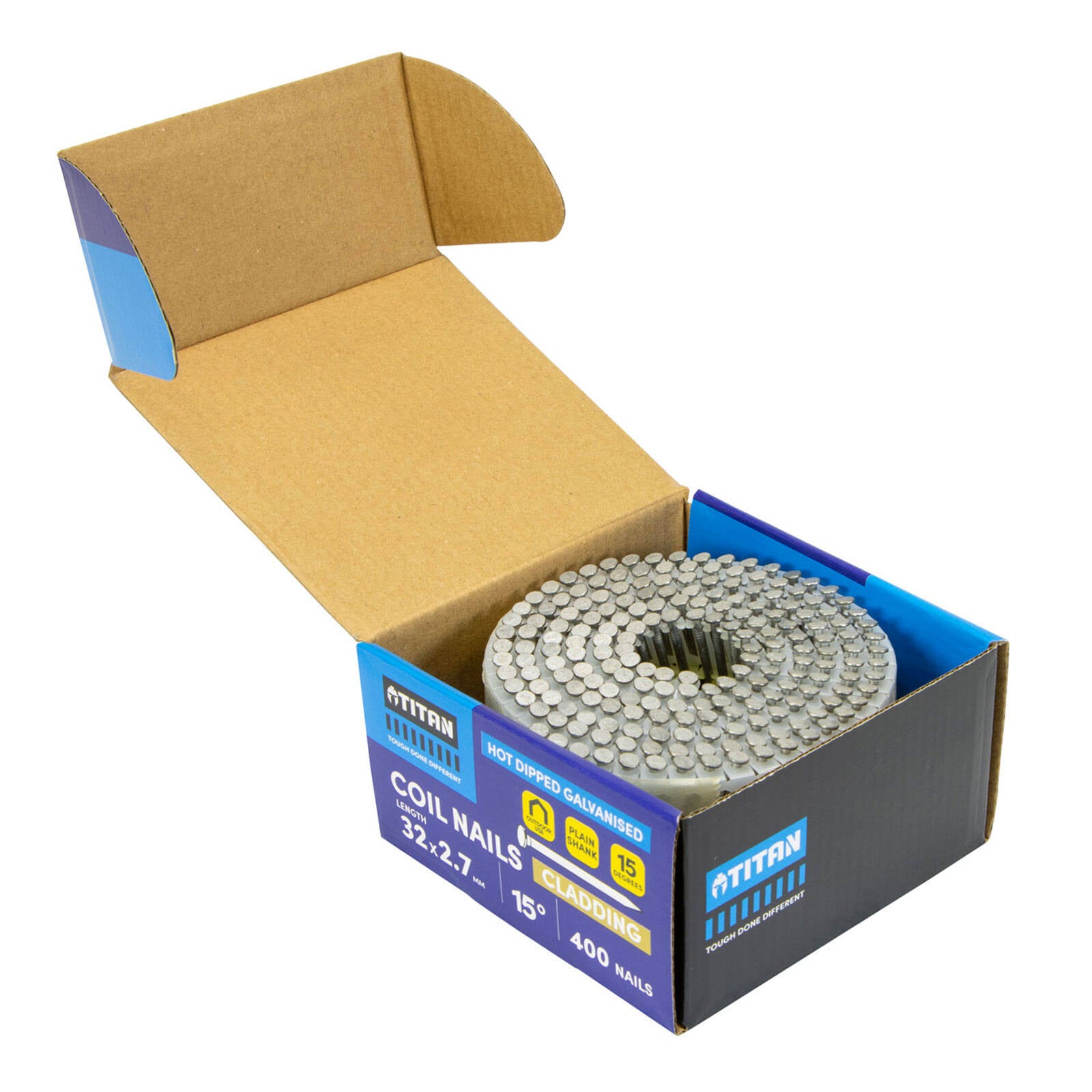 Titan 32 x 2.7mm Hot Dipped Galvanised Collated Coil Nail - 400 Pack