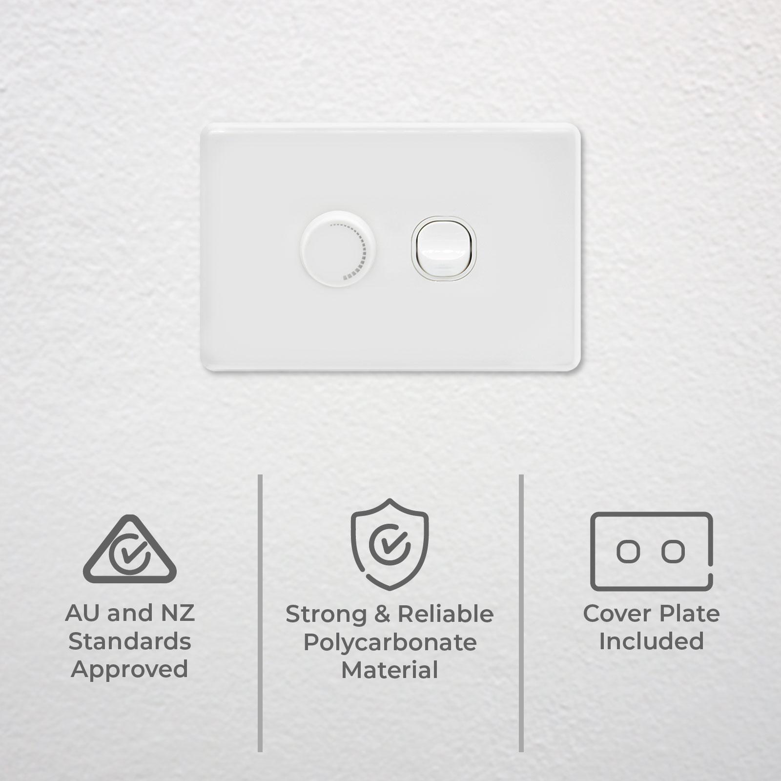 DETA 200W 250V Universal Electronic Dimmer with X6 Wall Switch 6180B
