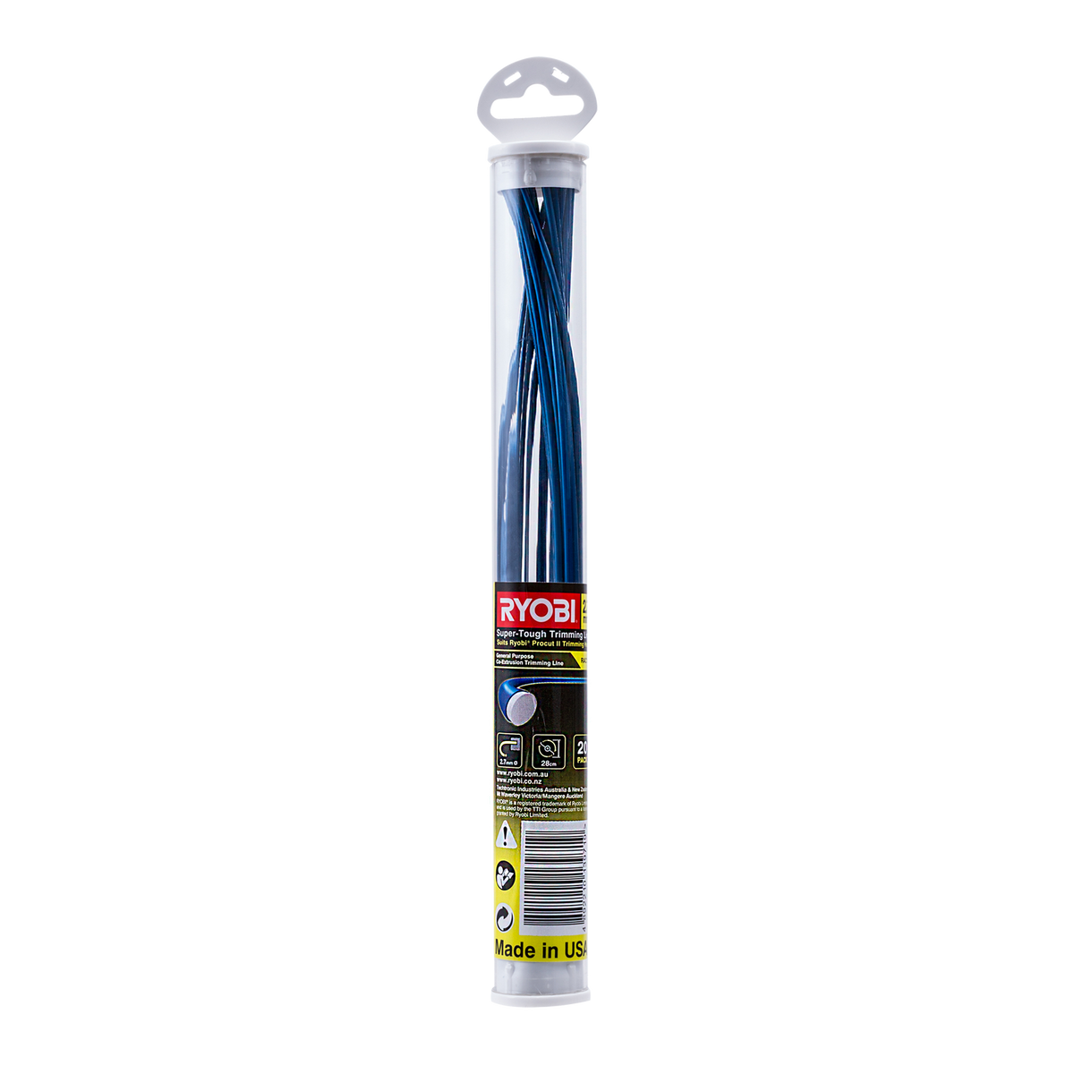 Ryobi 2.7mm Co-Extruded Trimmer Line, Blue and White, 20 Pack RAC1209