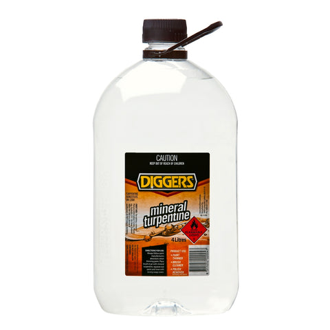 DIGGERS Mineral Turpentine 4L - Solvent Paint Thinner & Brush Cleaner