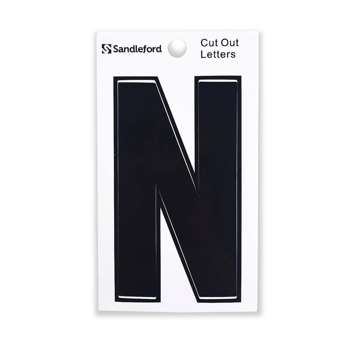 Sandleford 85mm Black Cut Out Self Adhesive House Letter N - SuperSaverAU - view 1