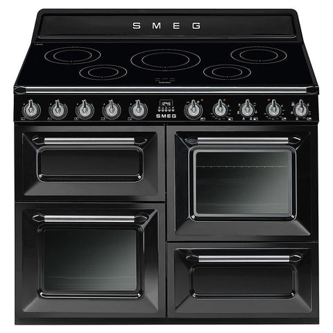 Smeg 110cm Victoria Induction Freestanding Cooker - Black, Two Ovens and Grill - TR4110IBL