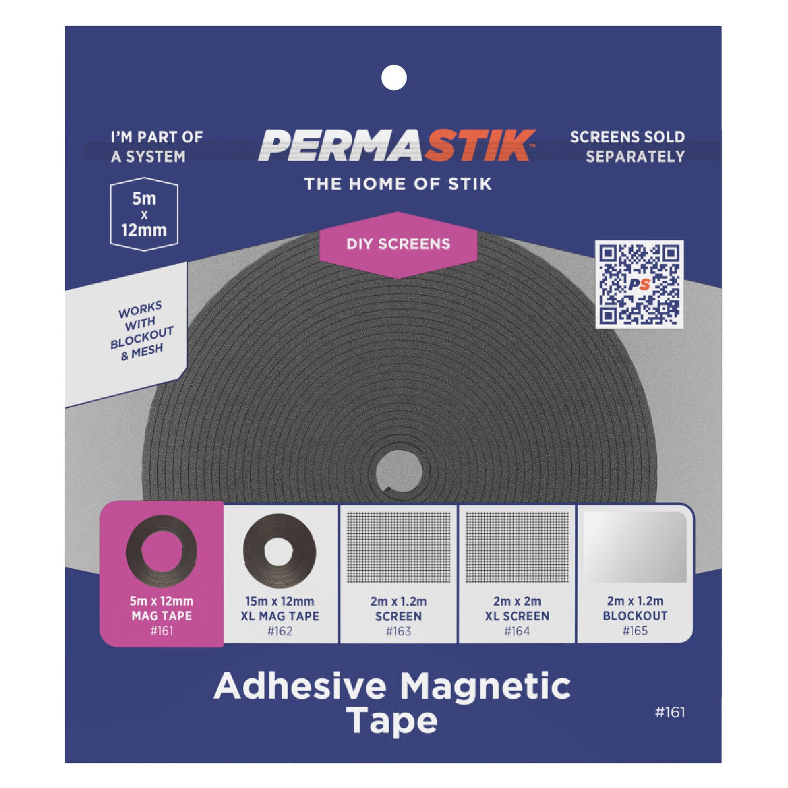Permastik 12mm x 5m Magnetic Tape Black