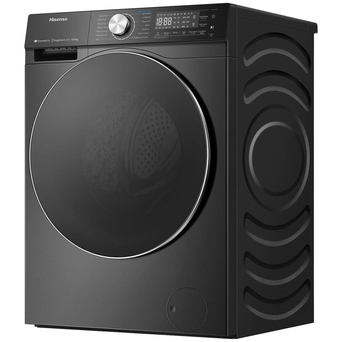 Hisense Series 7 10kg/6kg Washer Dryer Combo - Steam, Jet Wash, UV Light Hygiene - Black - HCF7S1014BX