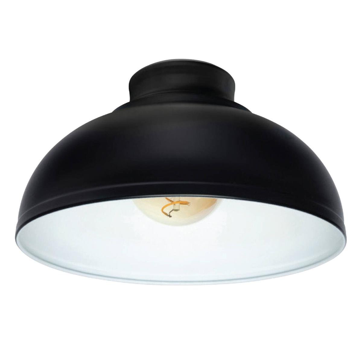 Brilliant 28cm Matt Black Foundry DIY Batten Fix Light Shade - SuperSaverAU - view 1