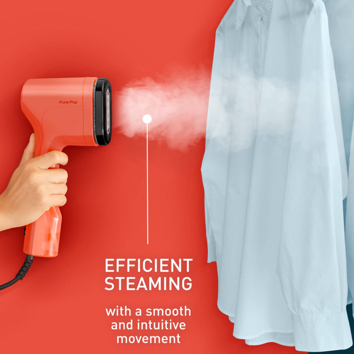 Tefal Pure Pop Handheld Garment Steamer DT2022 - 20 g/min - Watermelon - SuperSaverAU - view 3