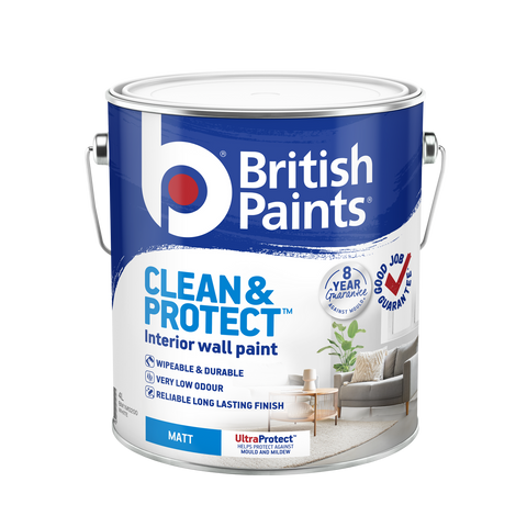 British Paints White Matt Clean & Protect Interior Paint 4L