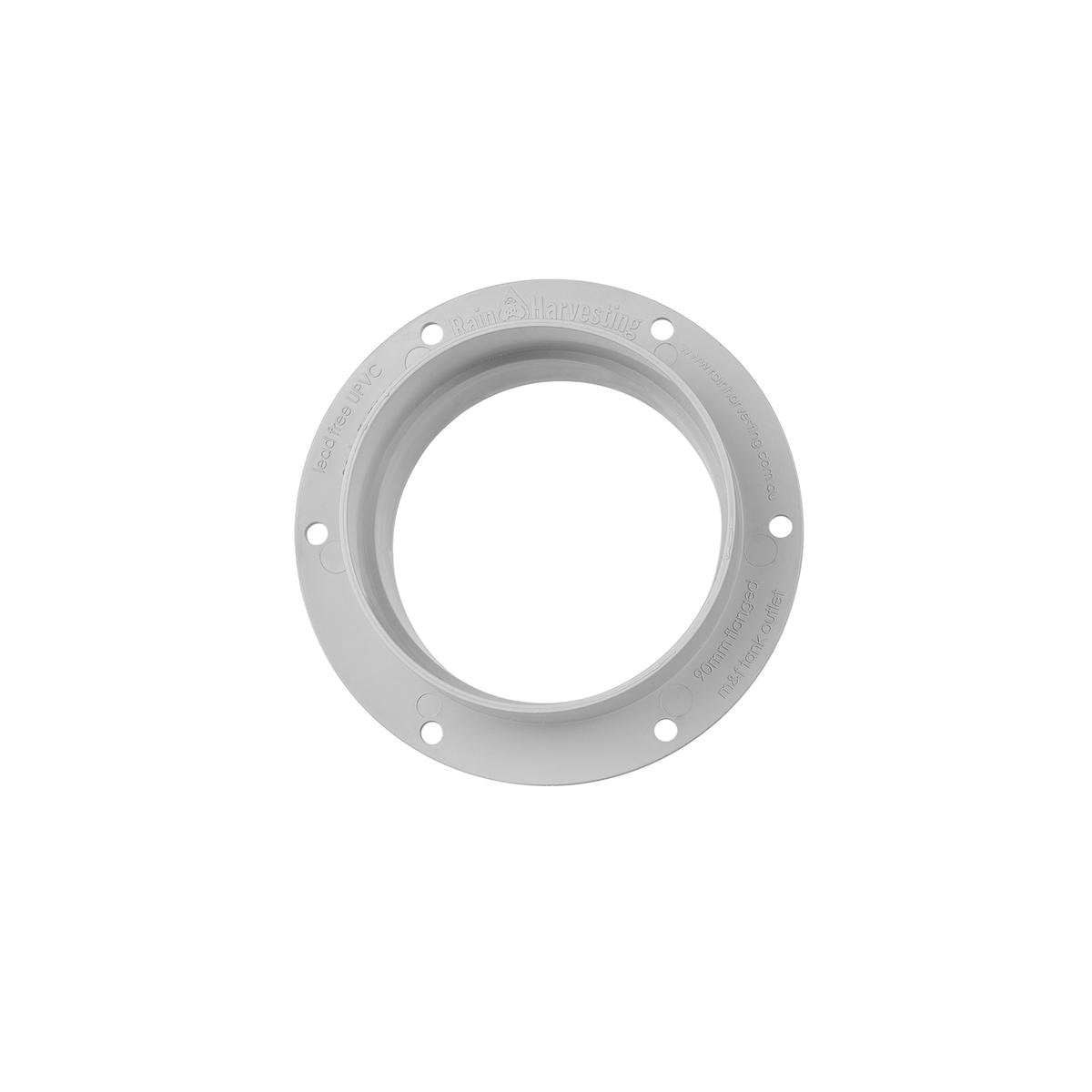 Rain Harvesting 90mm Flanged UPVC Tank Overflow Grey