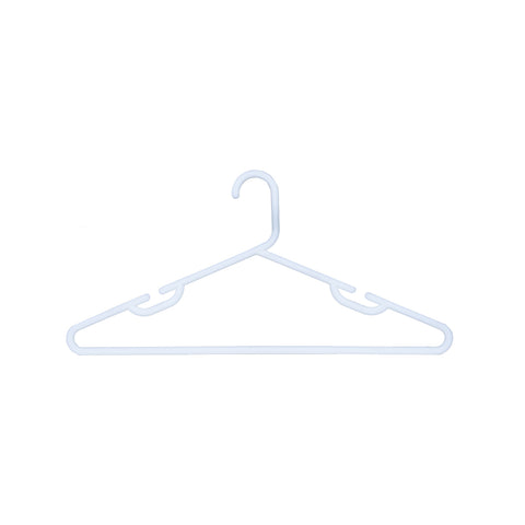 Practa White Heavy Duty Plastic Tube Clothes Hangers - 15 Pack