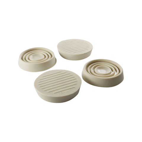 Surface Gard 37mm White Round Rubber Base Castor Cups - 4 Pack