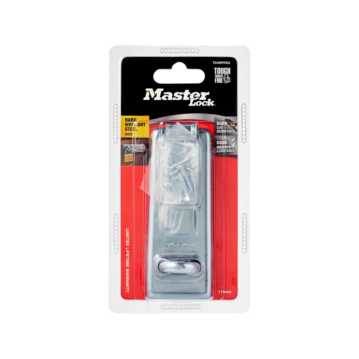 Master Lock 112mm Hard Wrought Steel Hasp and Staple