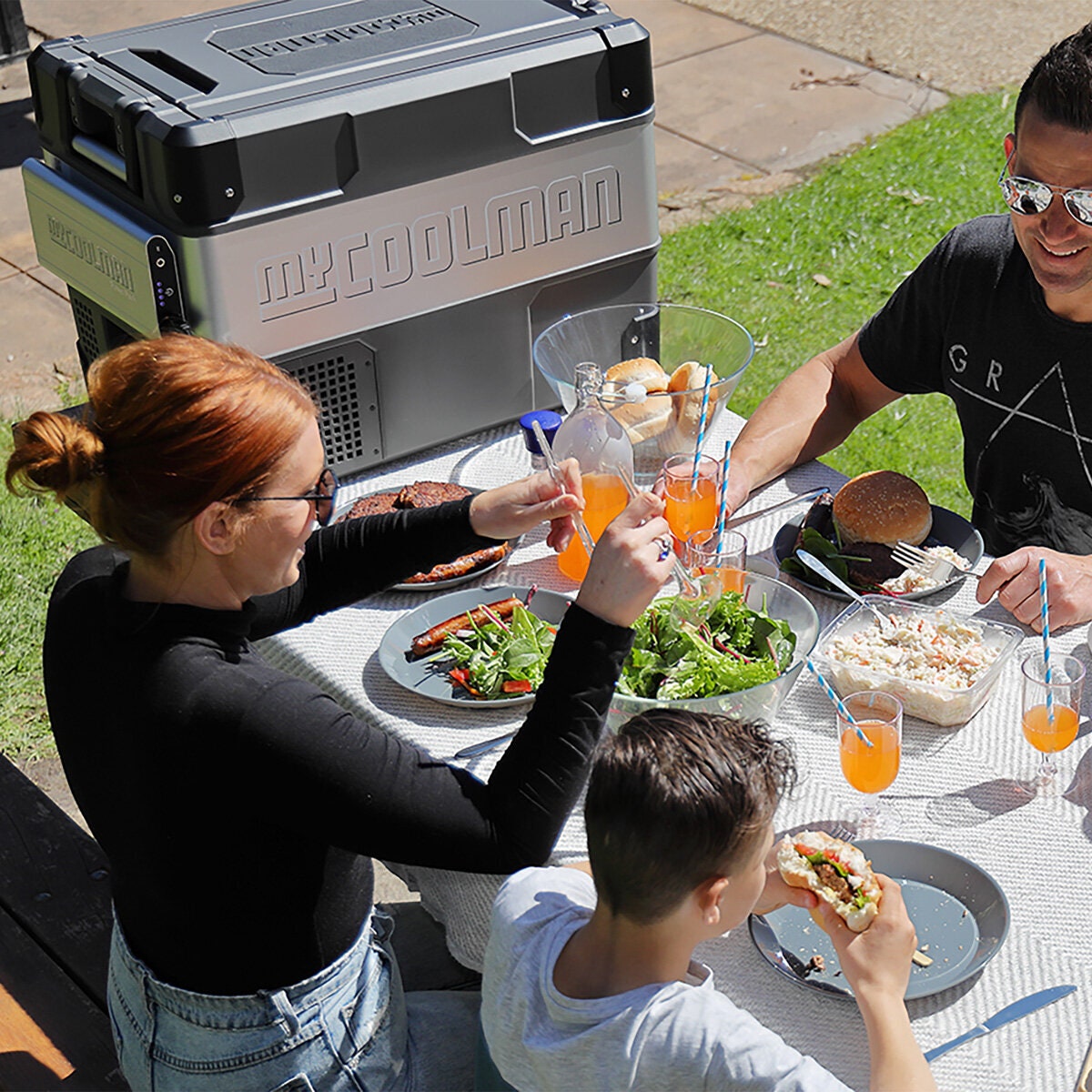 myCOOLMAN 44L portable fridge - Bluetooth app control, USB port - Grey - CCP44