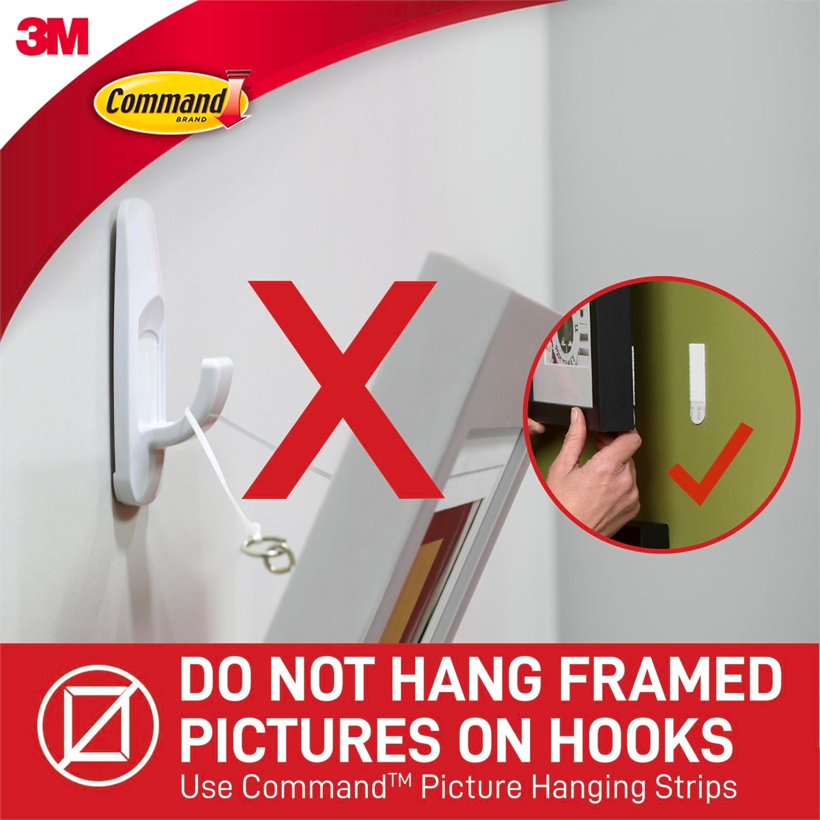 Command Jumbo White Adhesive Wall Hooks - 2 Pack Damage-Free
