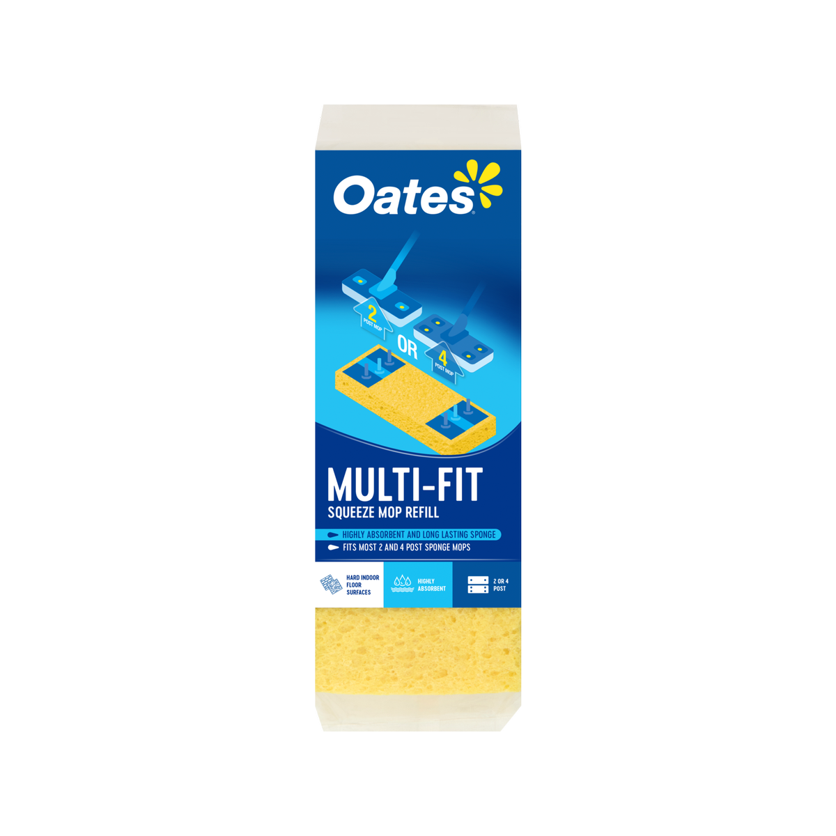 Oates Multi-Fit Squeeze Mop Sponge Refill - Yellow