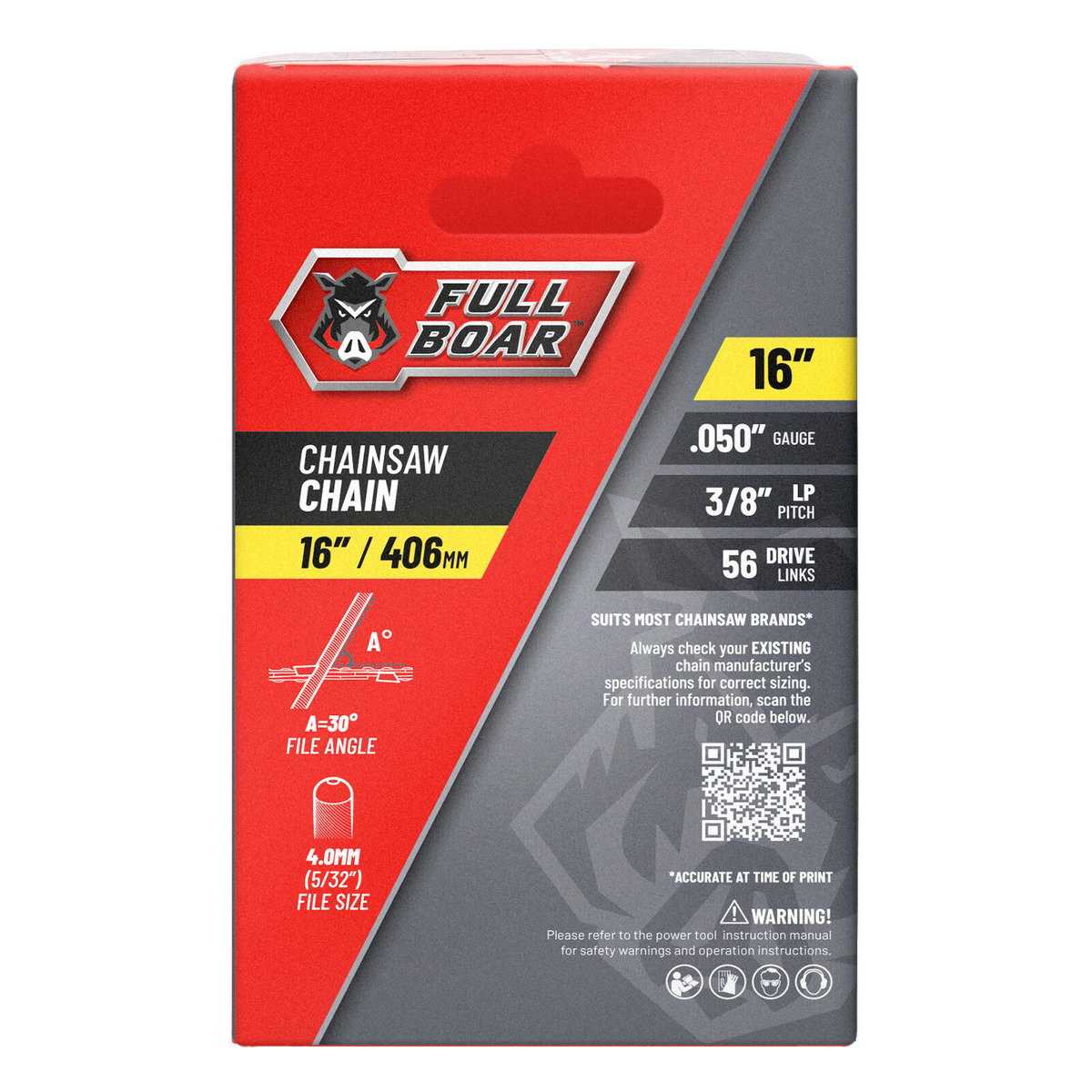 Full Boar Chainsaw Chain - 16" (406mm) - 56 Drive Links - Efficient Cutting - SuperSaverAU - view 2