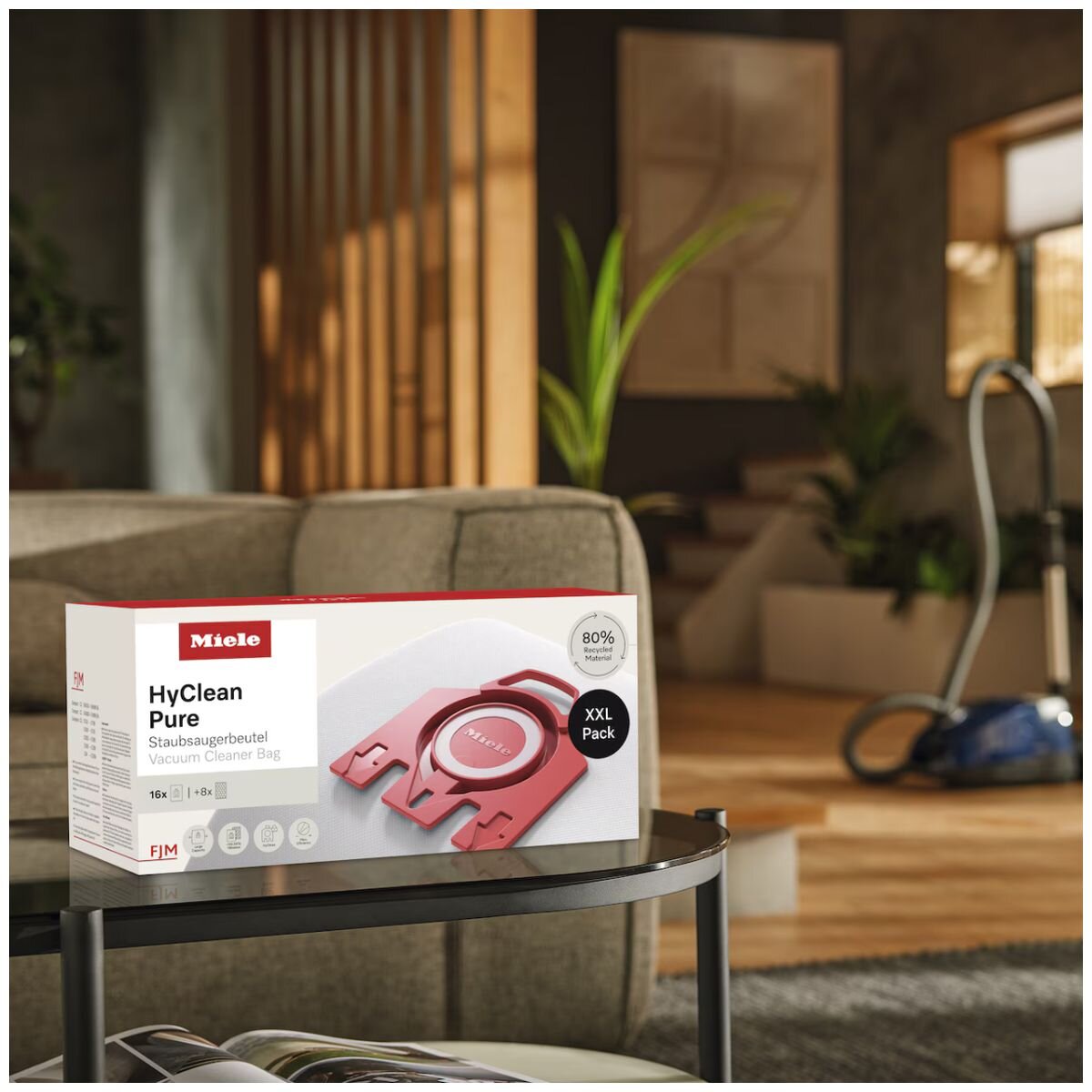 Miele FJM HyClean Pure dustbags XXL pack of 16 - with motor protection and exhaust filters - 12498260