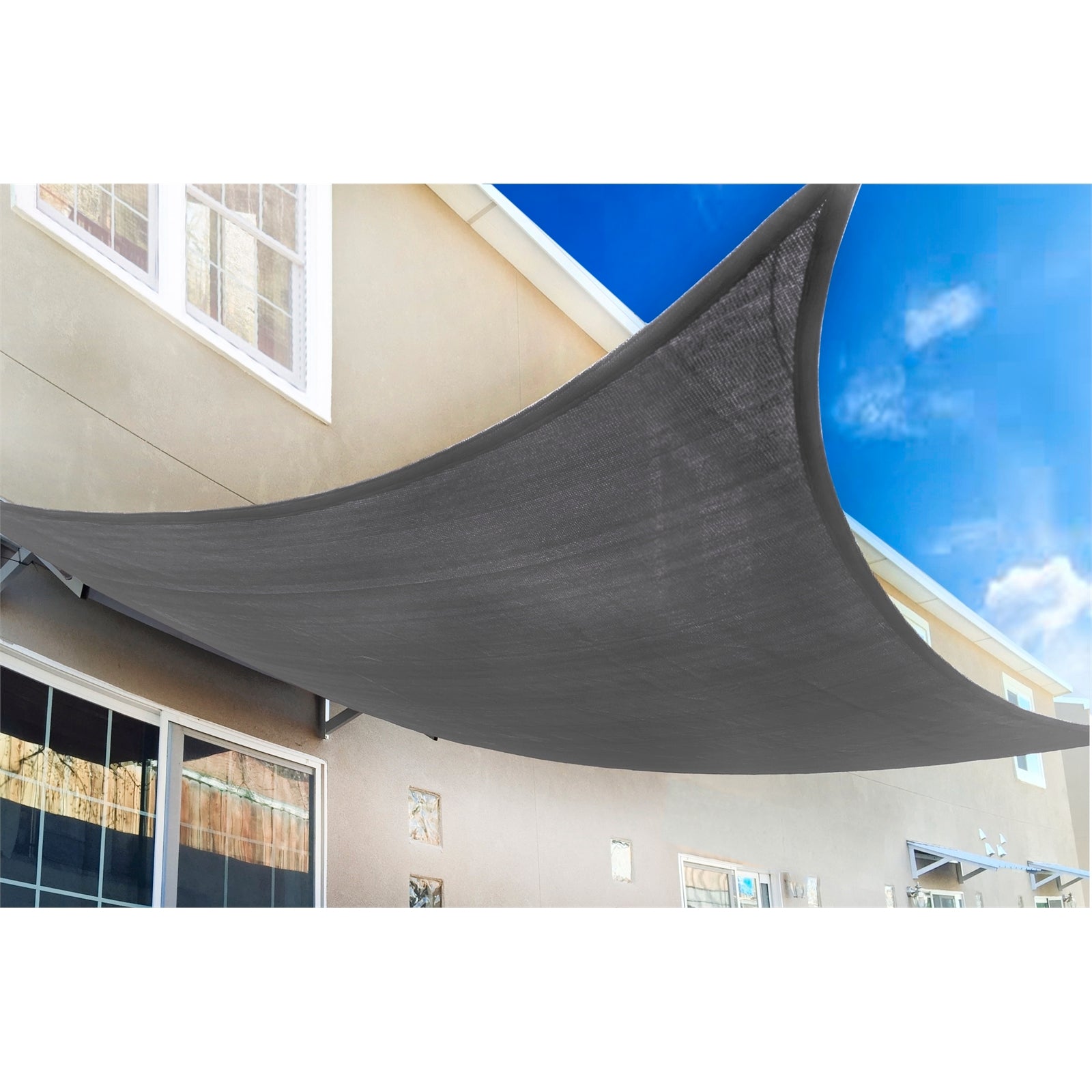 Marquee 3 x 3m Charcoal Square Shade Sail - HDPE 93% UV Block
