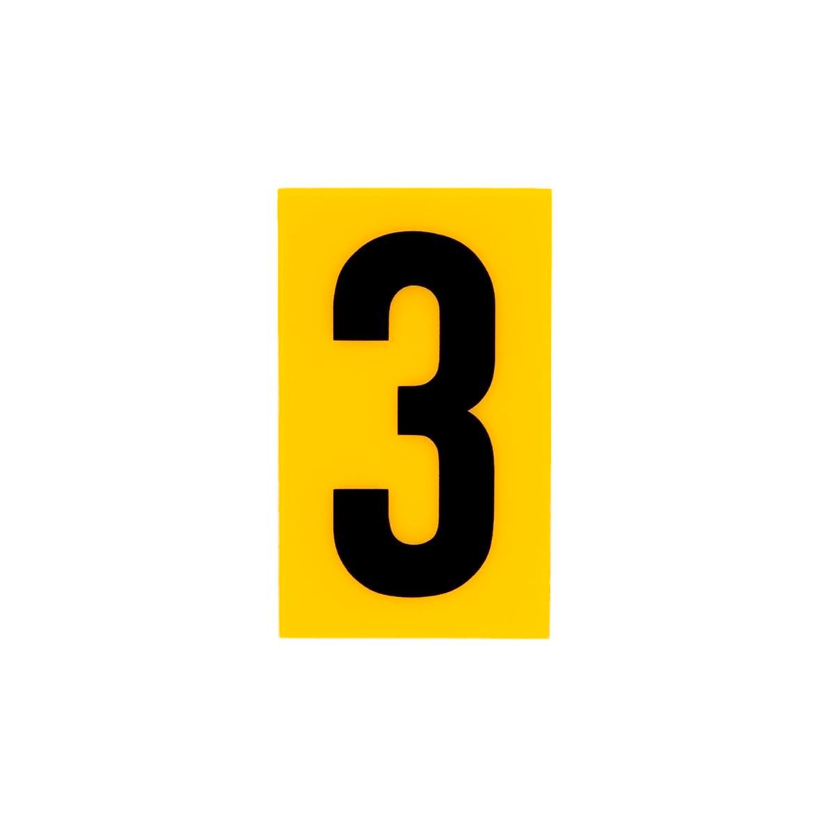 Sandleford Self Adhesive House Number 3 - 60mm Yellow Polycarbonate - SuperSaverAU - view 1
