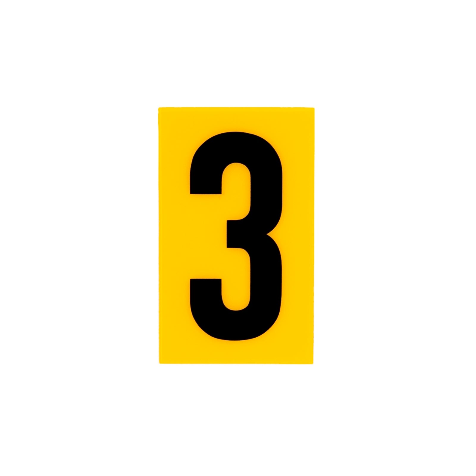 Sandleford 60mm Yellow Self Adhesive House Number 3 - Gloss Weather Resistant