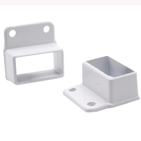 ProtectorAl 50 x 25mm Pearl White Aluminium Balustrade Panel Wall Brackets - 2 Pack