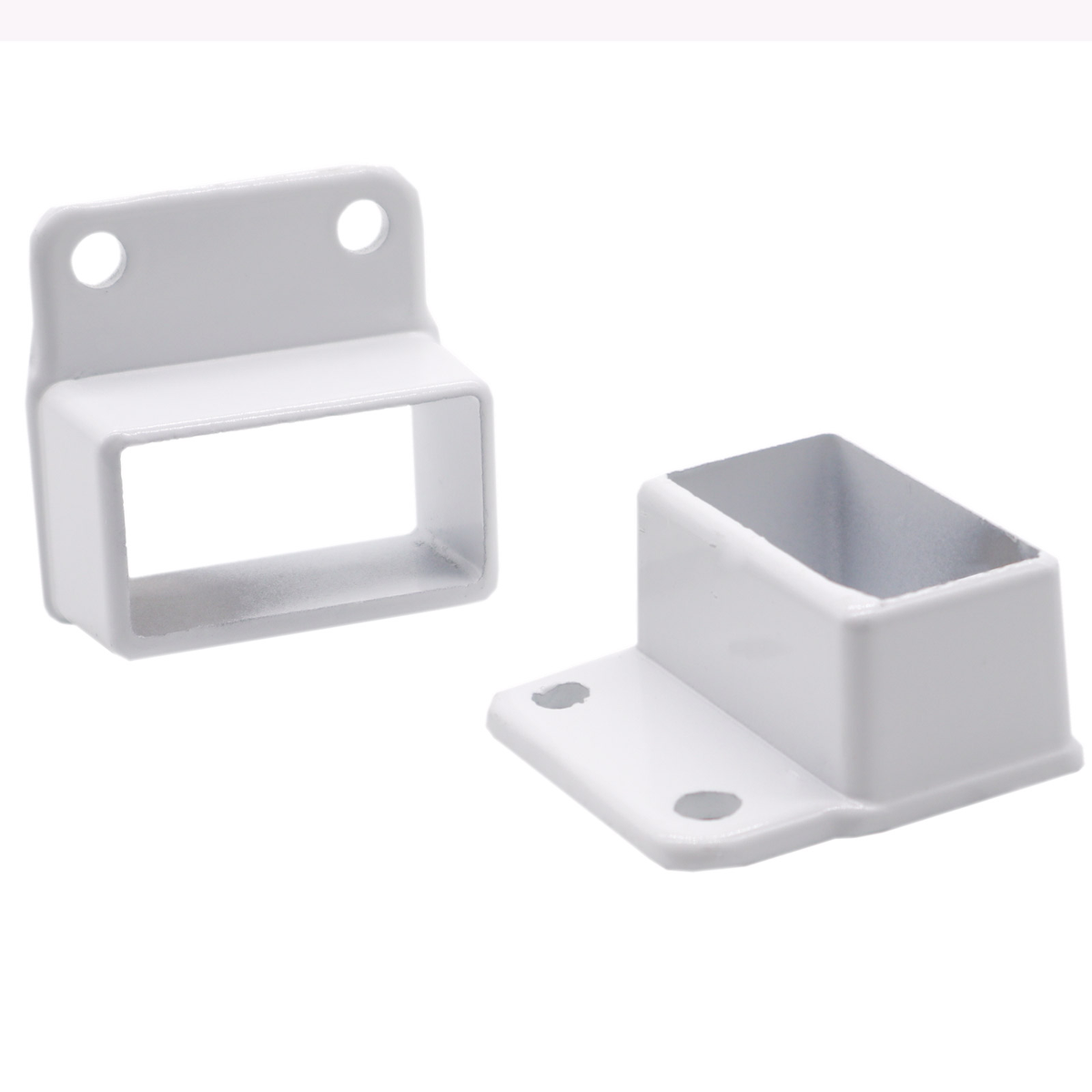 ProtectorAl 50 x 25mm Pearl White Aluminium Balustrade Panel Wall Brackets - 2 Pack