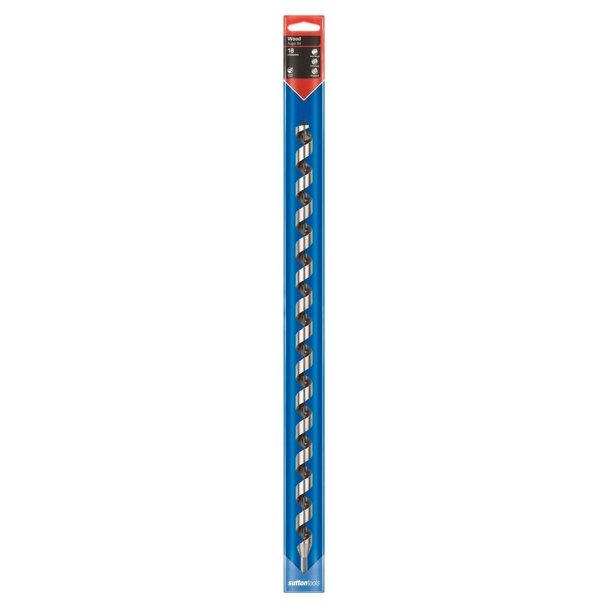 Sutton Tools Long Auger Bit 500 x 18mm Steel Fast Drilling - SuperSaverAU - view 1