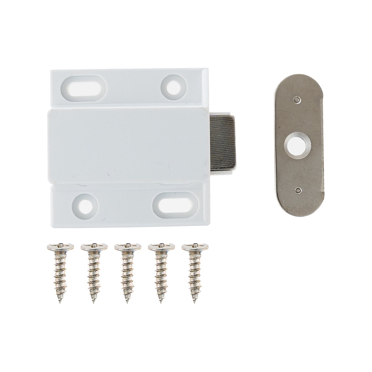 Taskmaster 38mm White Push To Open Magnetic Door Catch Plastic