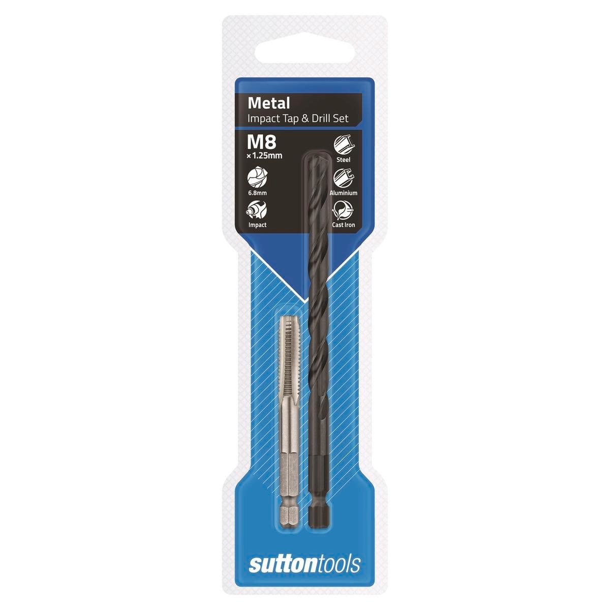 Sutton Tools Impact Tap & Drill Set 6.8mm M8 1/4 Hex Tungsten Chrome Alloy