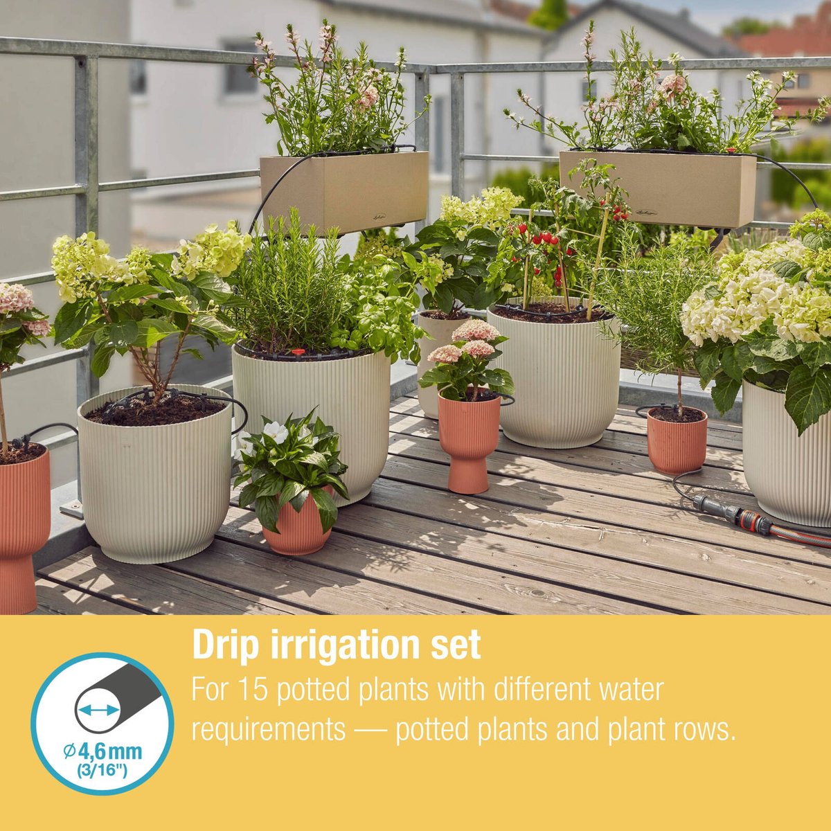 GARDENA Micro Irrigation Balcony Set for 15 Plants Black High-Impact Plastic