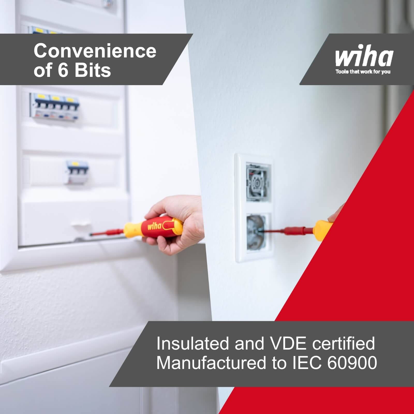 Wiha LiftUp Magazine Bit Holder Screwdriver VDE 1000V with Slim Bits