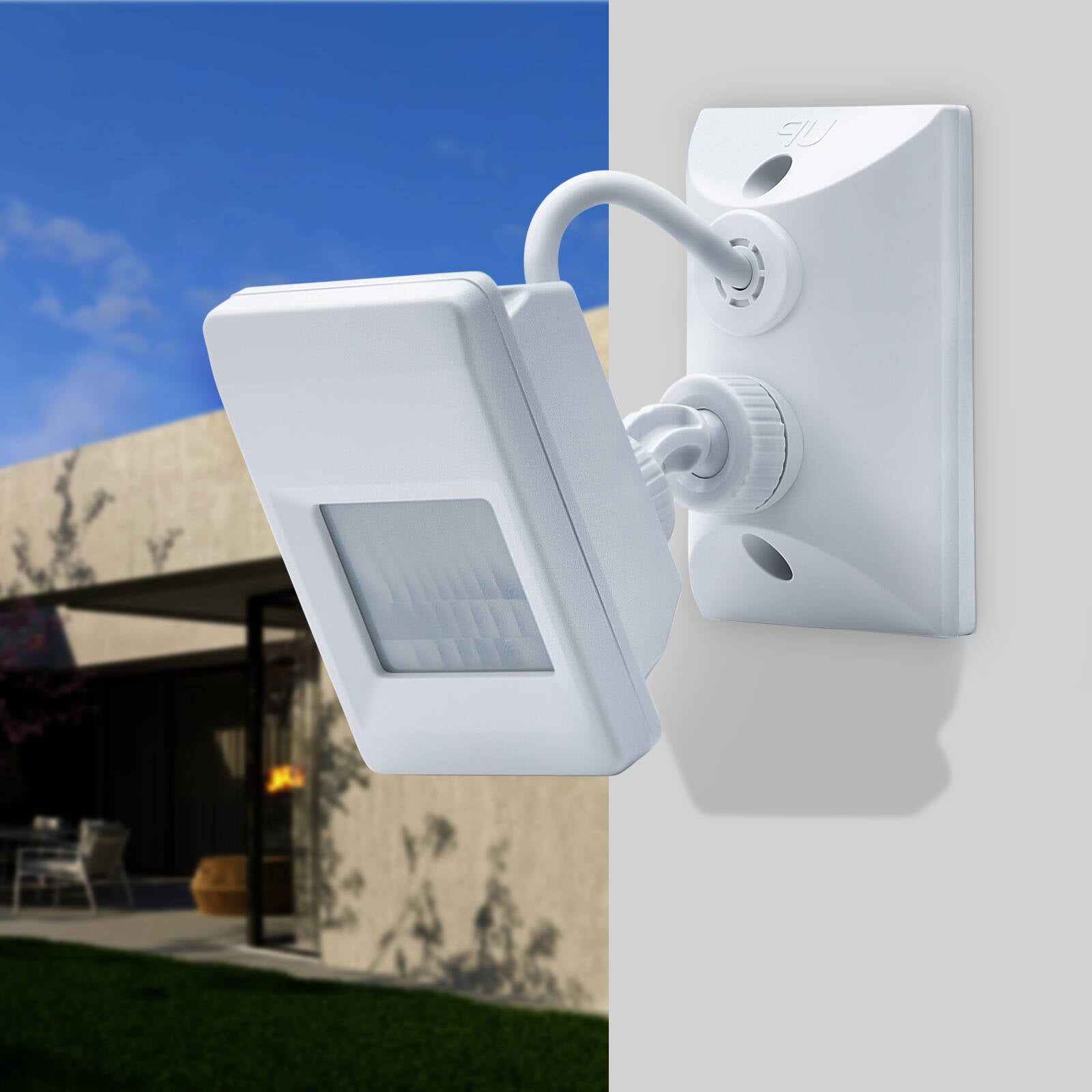 DETA Wall Mounted PIR Security Sensor, IP66, 240V, 18m Range, 120 Degree, White DET099