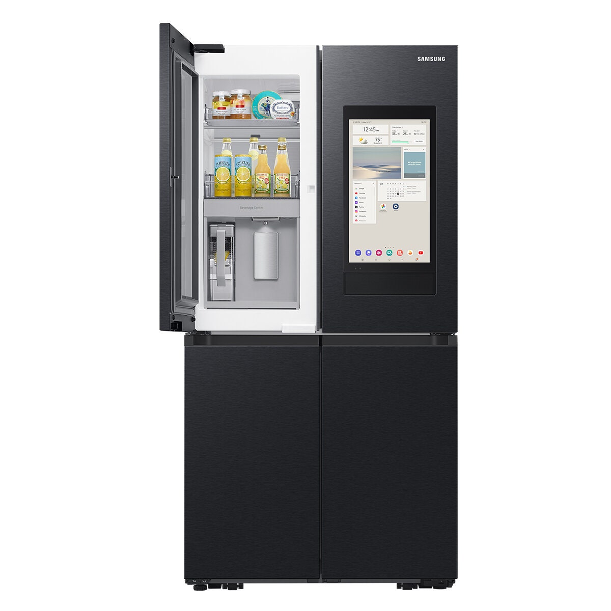 Samsung 636L AI Family Hub French Door Fridge - Matte Black, Internal Beverage Centre - SRF9400BFH