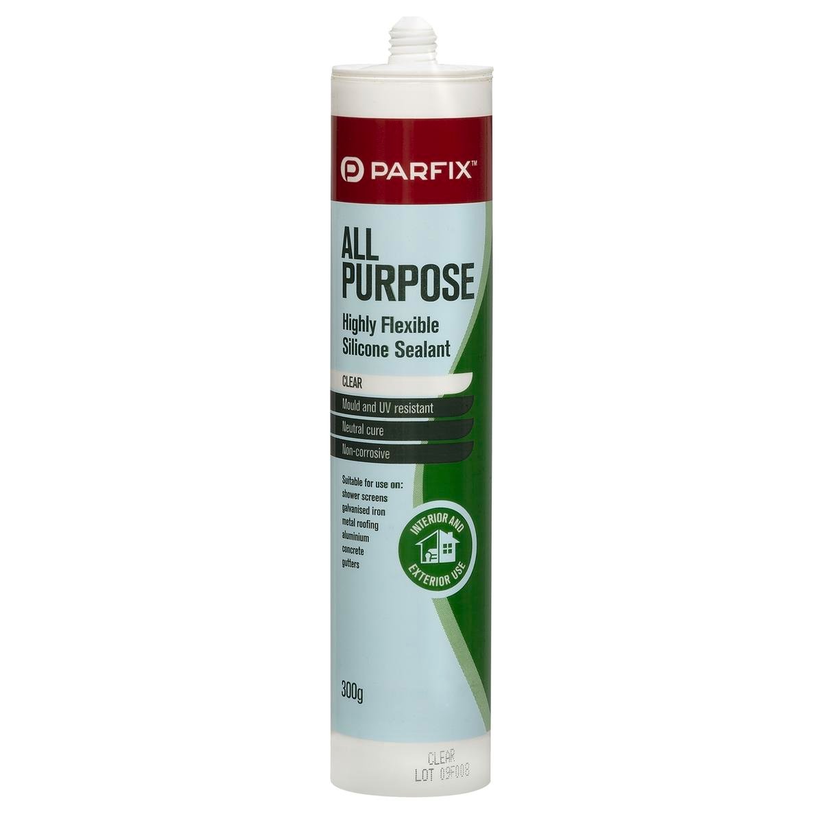 Parfix All Purpose Silicone - 300g - Clear - Mould Resistant - SuperSaverAU - view 1