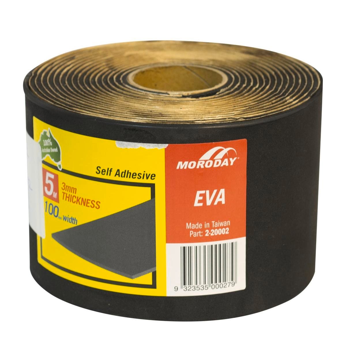 Moroday Medium Self-Adhesive Seal Roll, 100 x 3mm x 5m EVA, Black