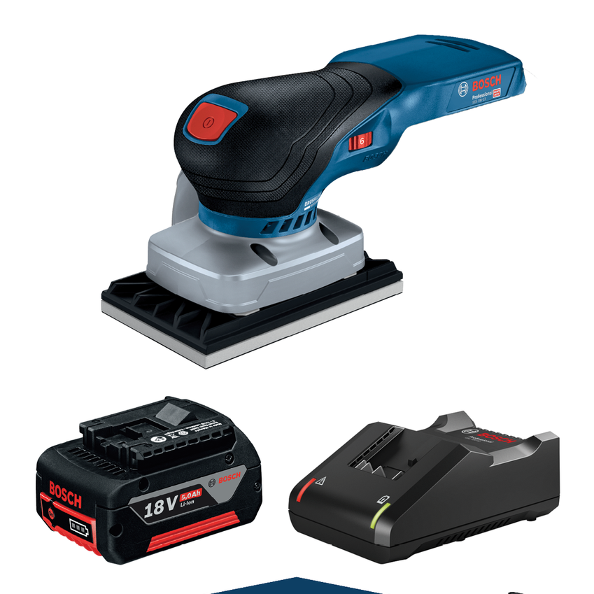 Bosch 18V Professional 3 in 1 Orbital Sander Kit - 5.0AH Battery - Brushless - Ergonomic Design - SuperSaverAU - view 1