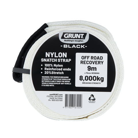 Grunt 75mm x 9m 8,000 B/S Nylon Snatch Strap