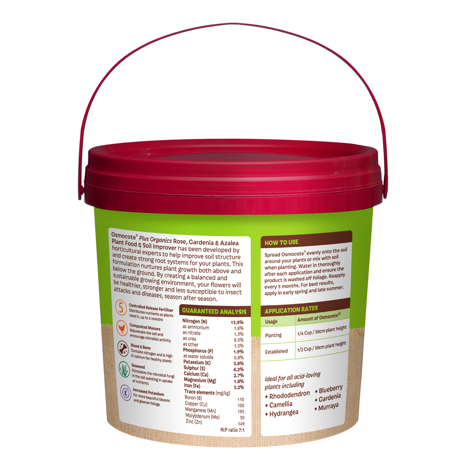 Scotts Osmocote Plus Organics Rose Gardenia & Azalea Plant Food 1.5kg