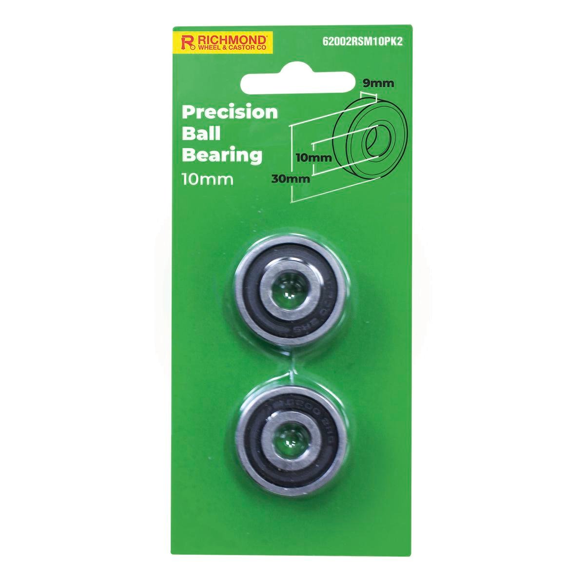 Richmond 30 x 10 x 9mm Rubber Sealed Precision Bearing 2 Pack