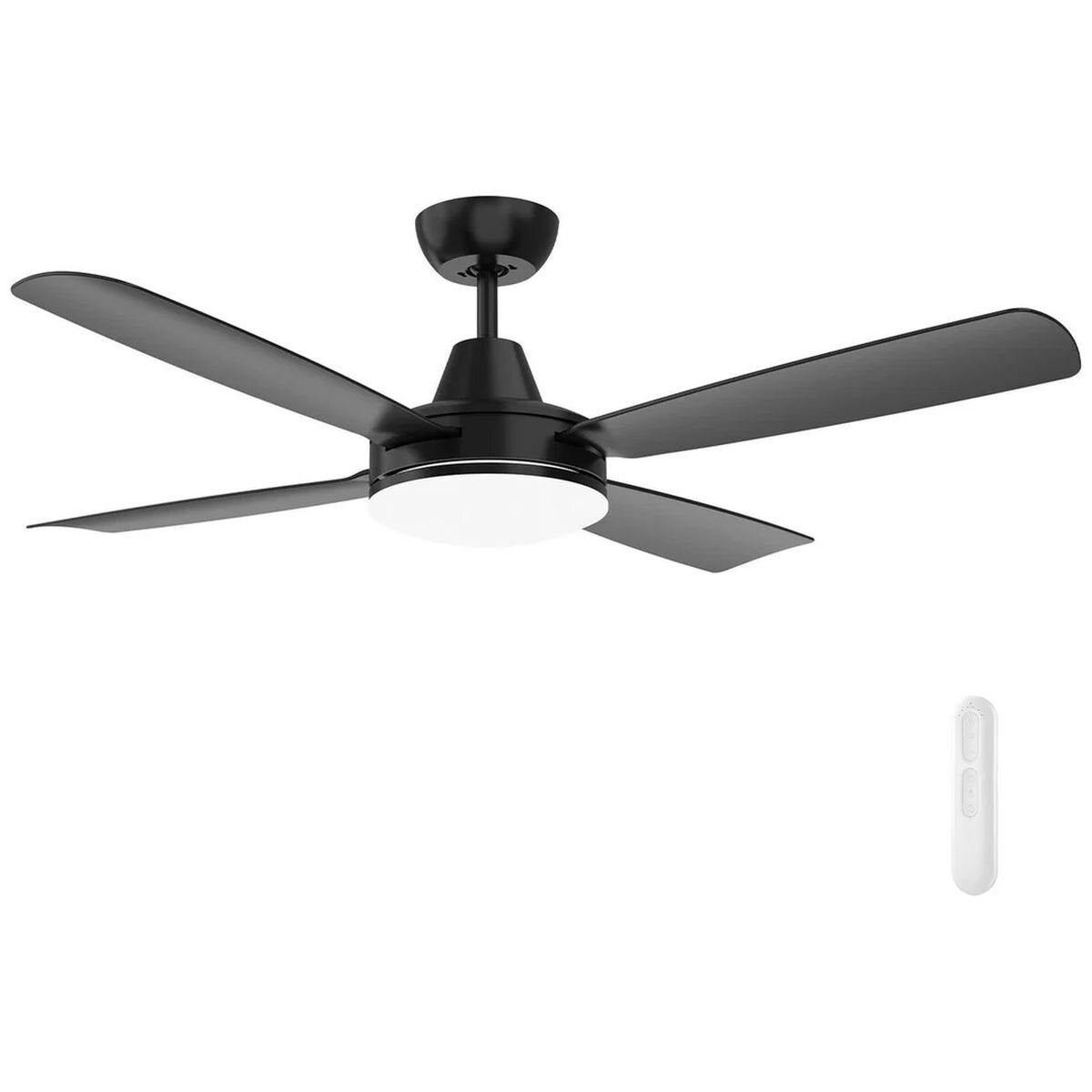 Mercator Nemoi Lite 122cm DC Ceiling Fan with LED Light - Black, 4 Colour Temperatures - FC708124BK