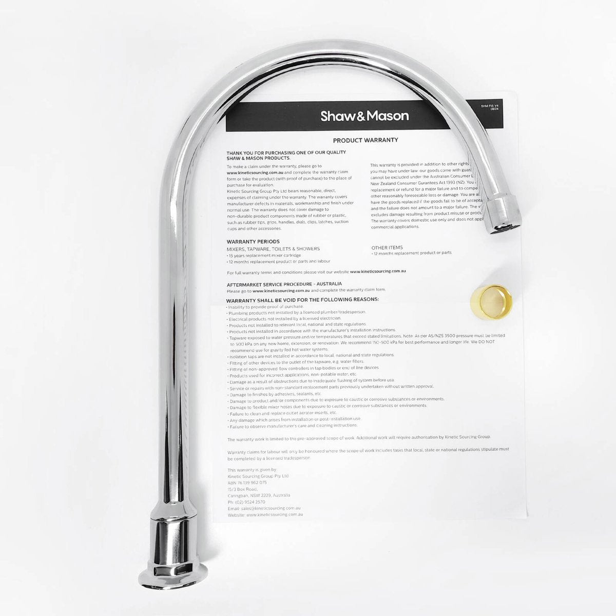 Shaw & Mason Large Chrome Swivel Spa Spout Hob, Brass, 9L/min WELS 3 Star