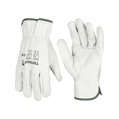Trojan Large Keystone Thumb Gloves - Full Leather - Medium to Extra Large - Durable Work Gloves - SuperSaverAU - view 1