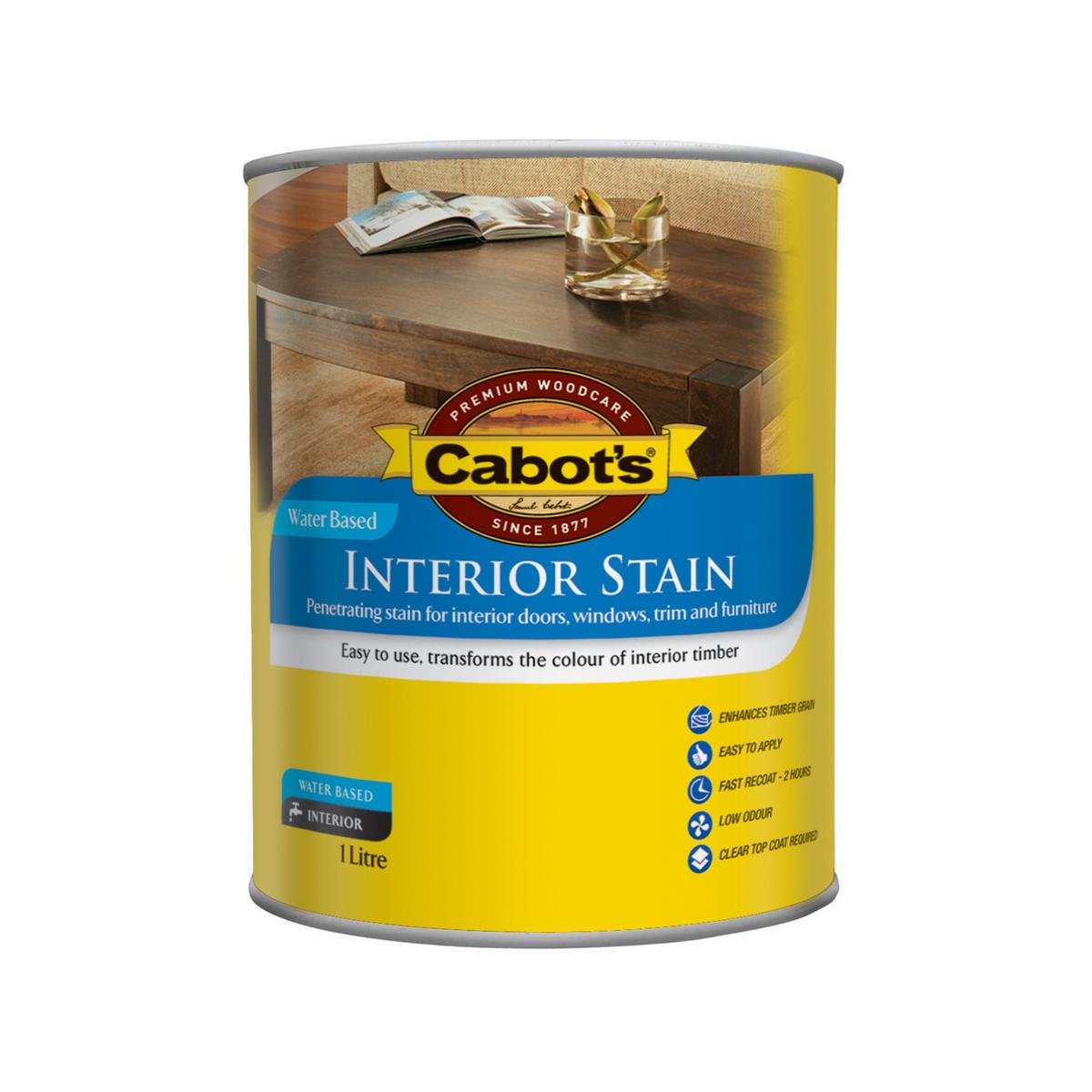 Cabot's 1L Jarrah Water Based Interior Timber Stain