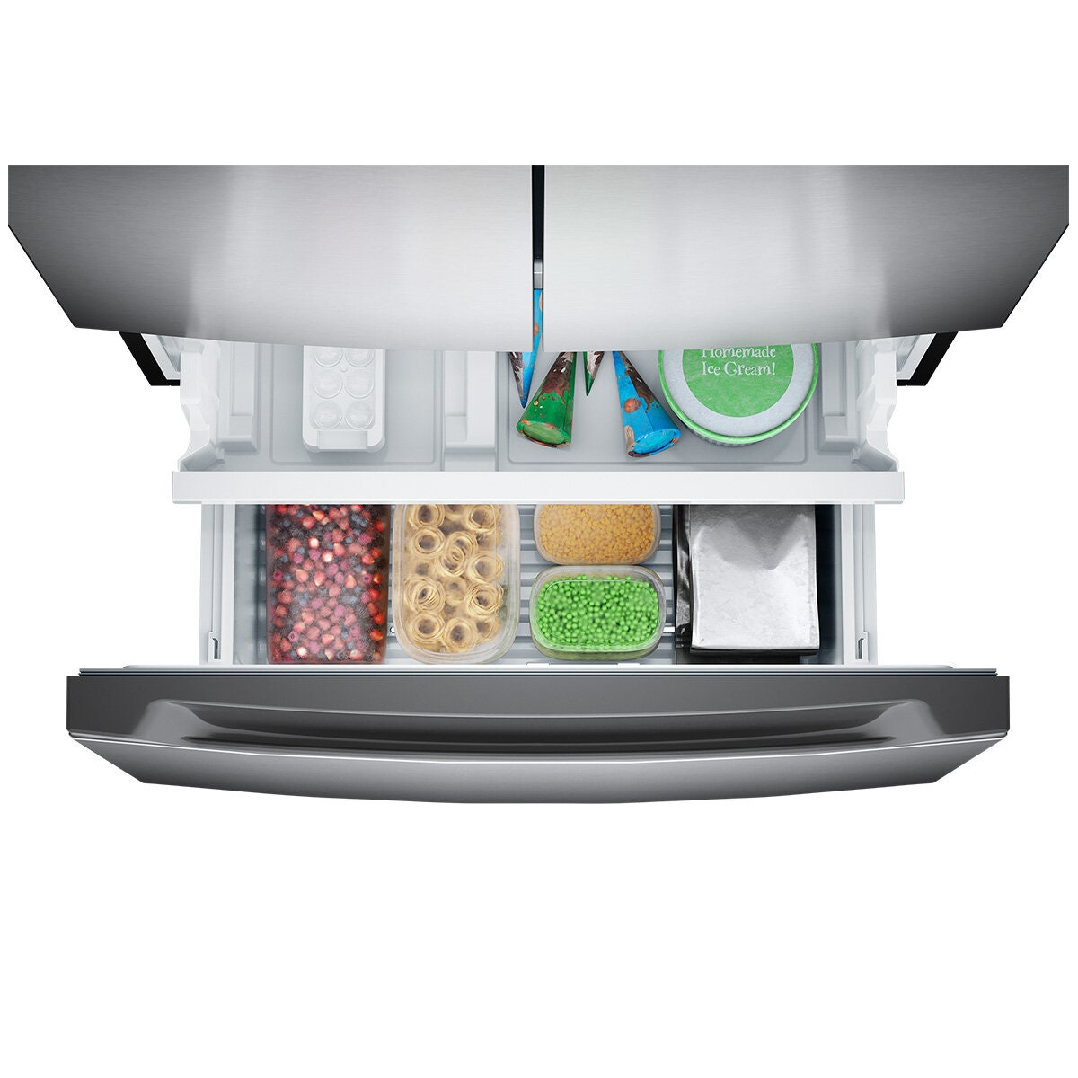 Westinghouse 565L French Door Fridge - Silver, FresherAir Odour Control, CrispSeal Crispers - WHE5600SD