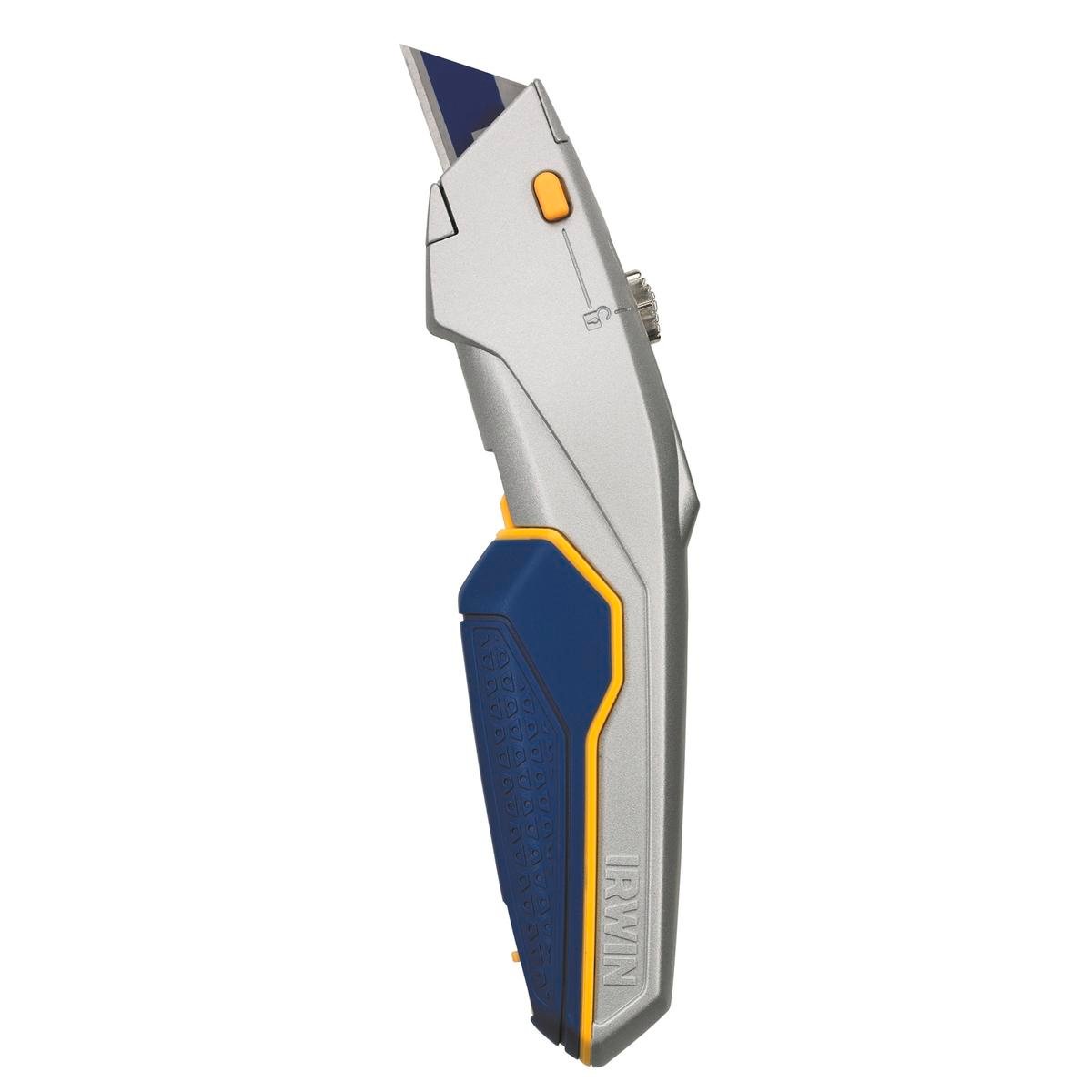 IRWIN Pro Touch T1774106 Retractable Knife - Aluminium, Lockable, Blade Storage