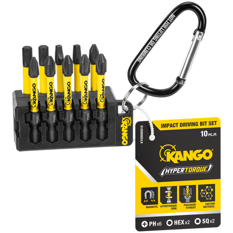 Kango HyperTorque 10-Piece Impact Driver Bit Set with Bit Holder KYIDBM5010